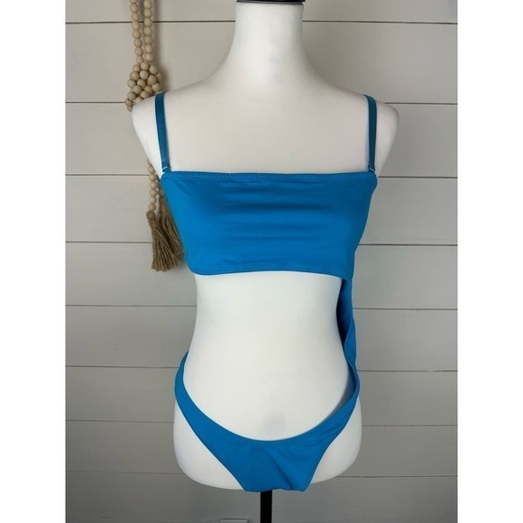 NWT SKIMS Monokini Swimsuit Turquoise Blue Size XL - Picture 1 of 10